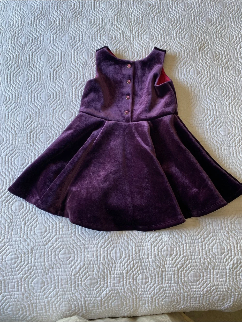 OshKosh B'gosh Genuine Kids Purple Velvet Fit And Flare Dress 3T Vintage Holiday